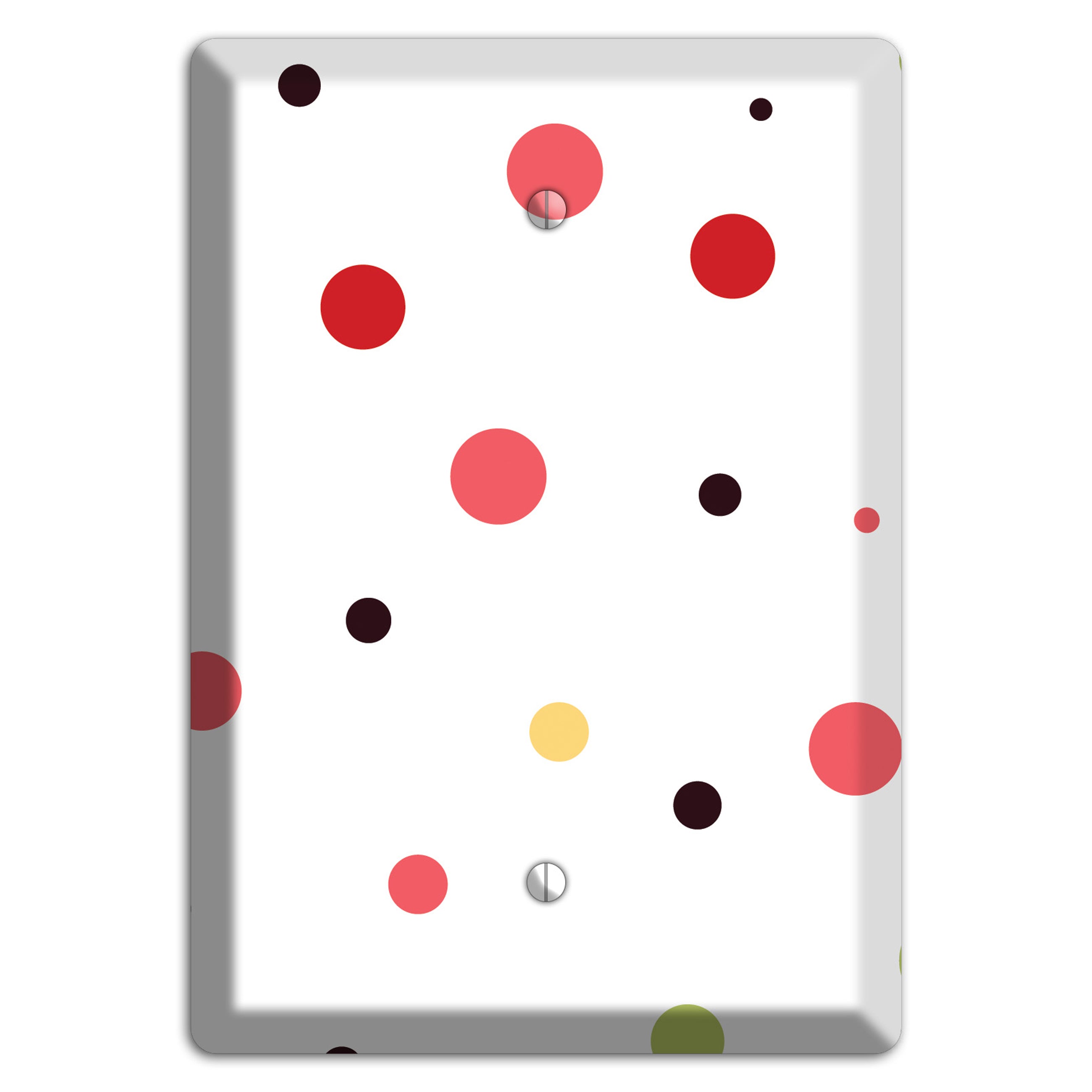 White with Multi Pink Small Dots Blank Wallplate