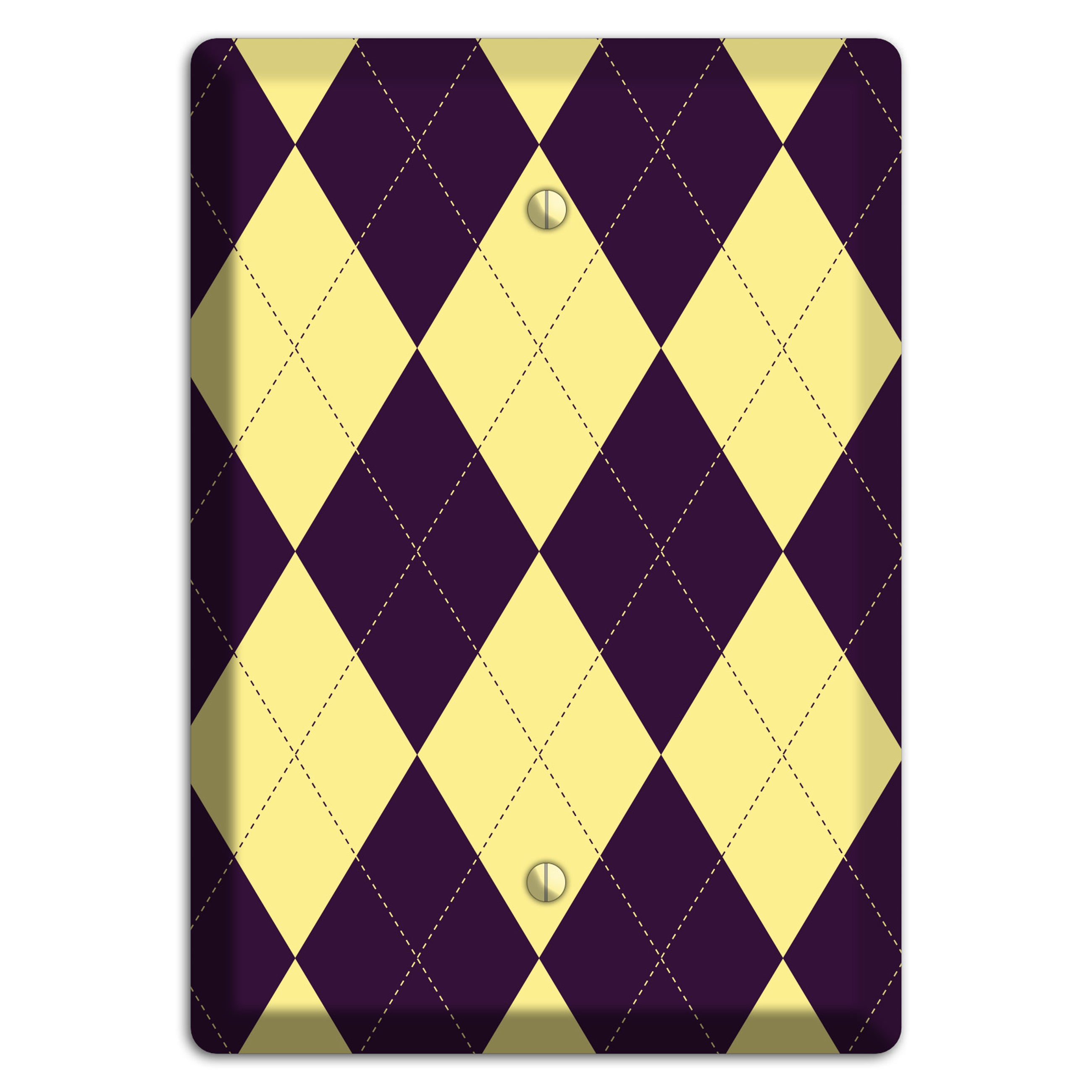 Yellow and Black Argyle Blank Wallplate