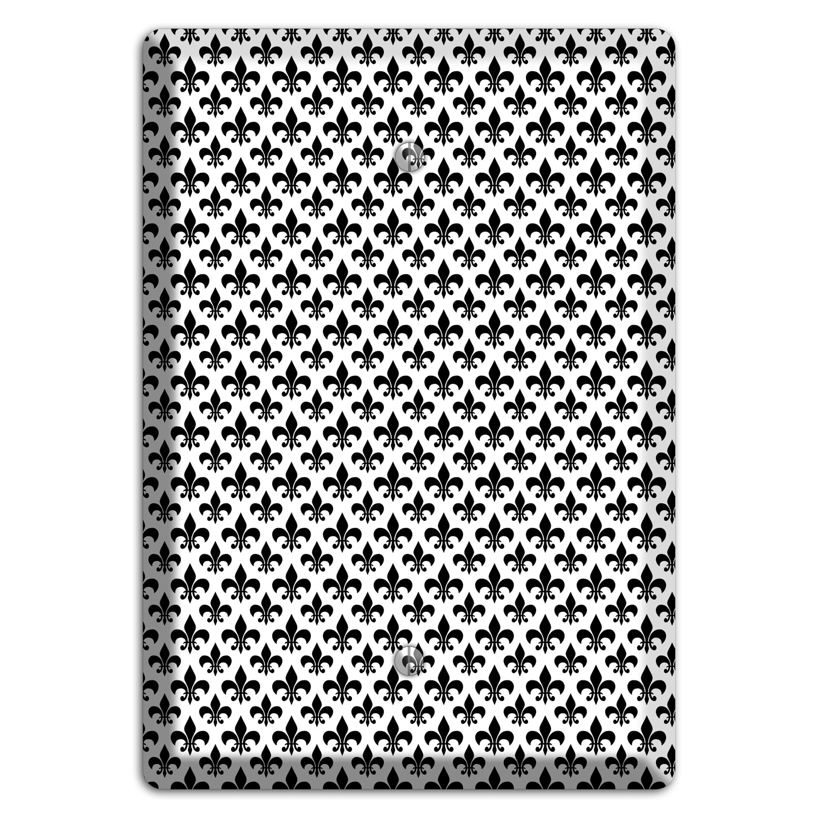 Black and White Fleur de lis Blank Wallplate