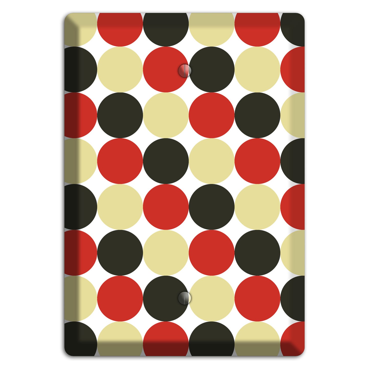 Beige Red Black Tiled Dots Blank Wallplate