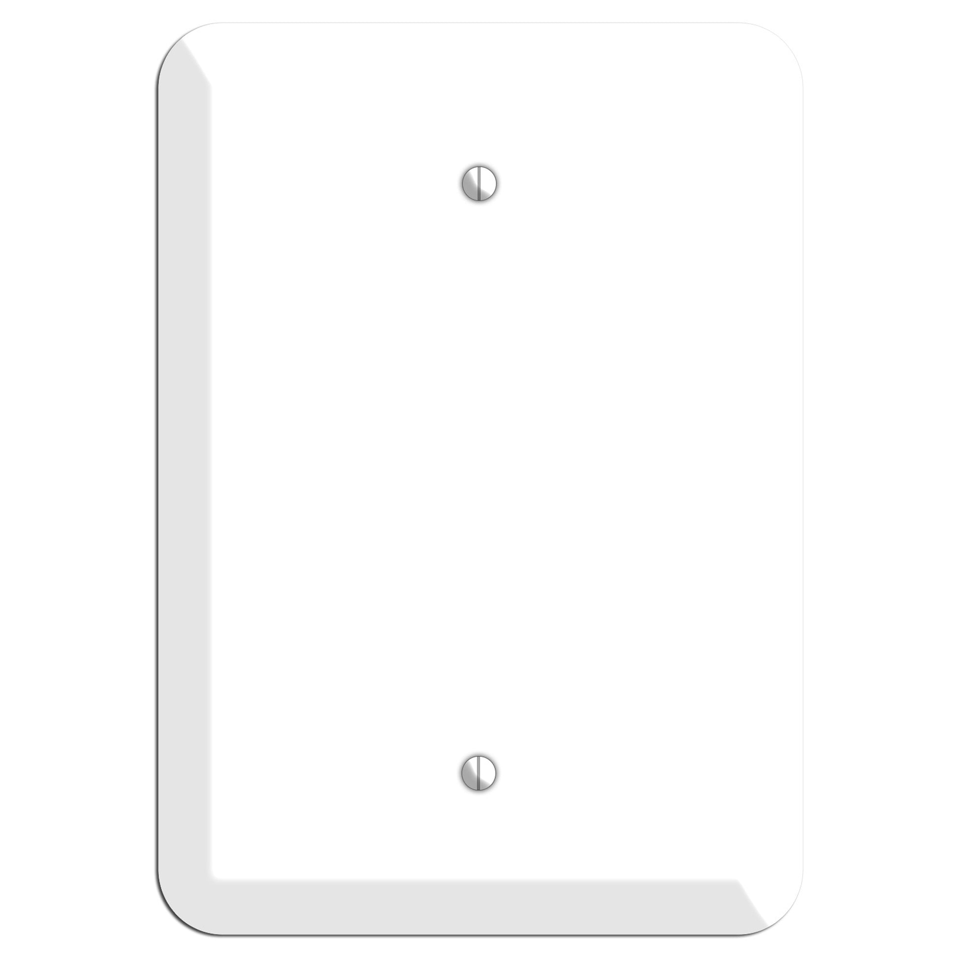 Rounded Corner White Metal Blank Wallplate