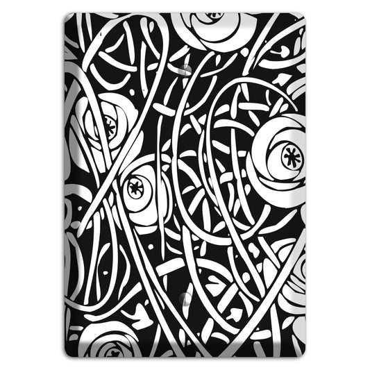 Black and White Deco Floral Blank Wallplate