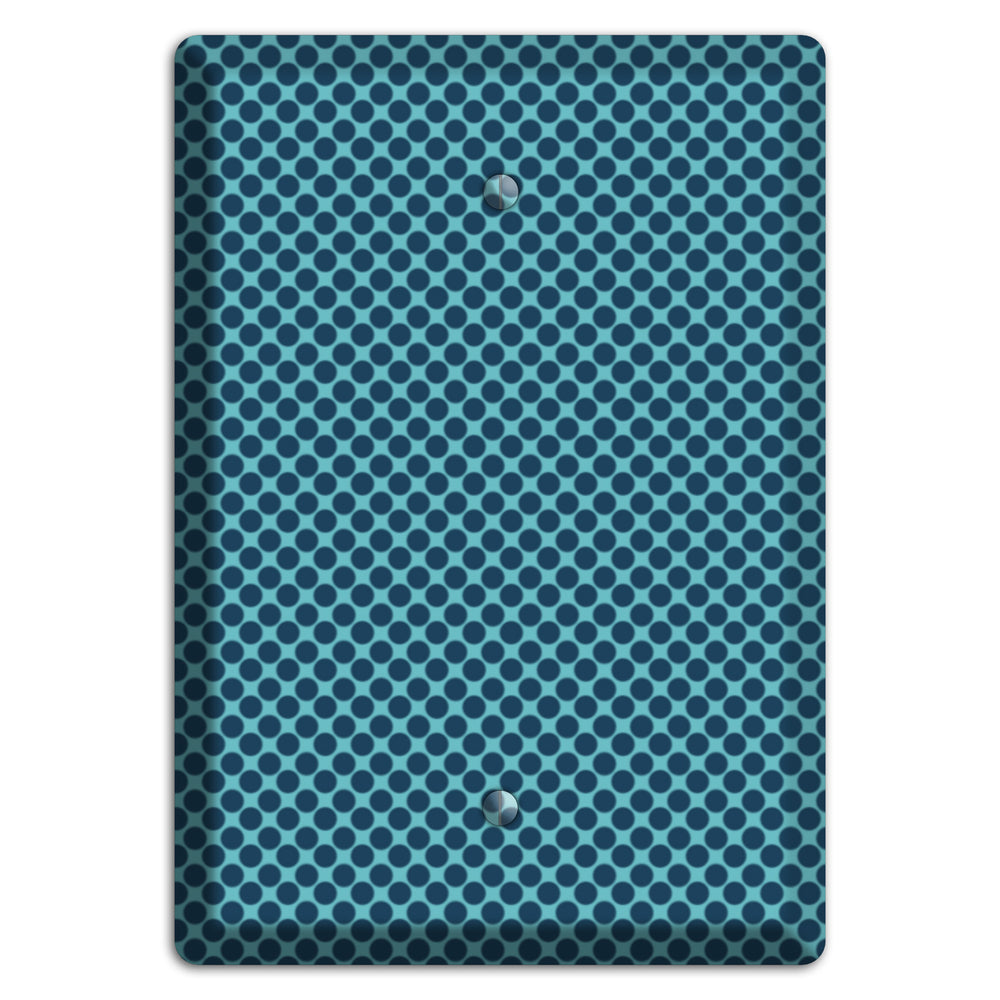 Turquoise with Blue Packed Polka Dots Blank Wallplate