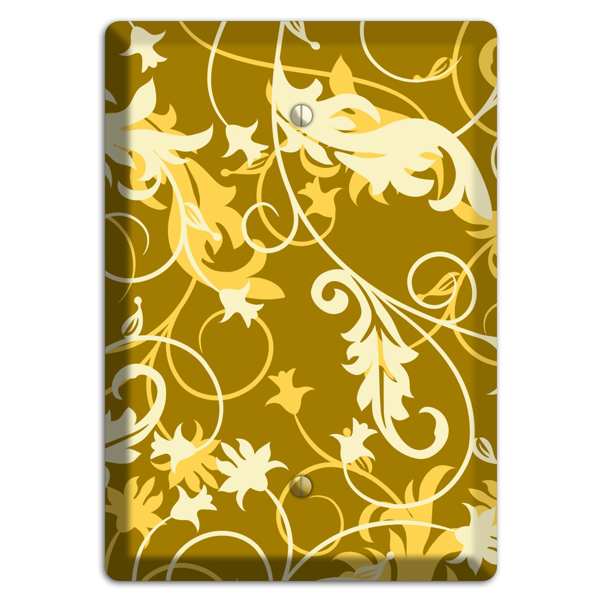 Brown and Tan Victorian Sprig Blank Wallplate