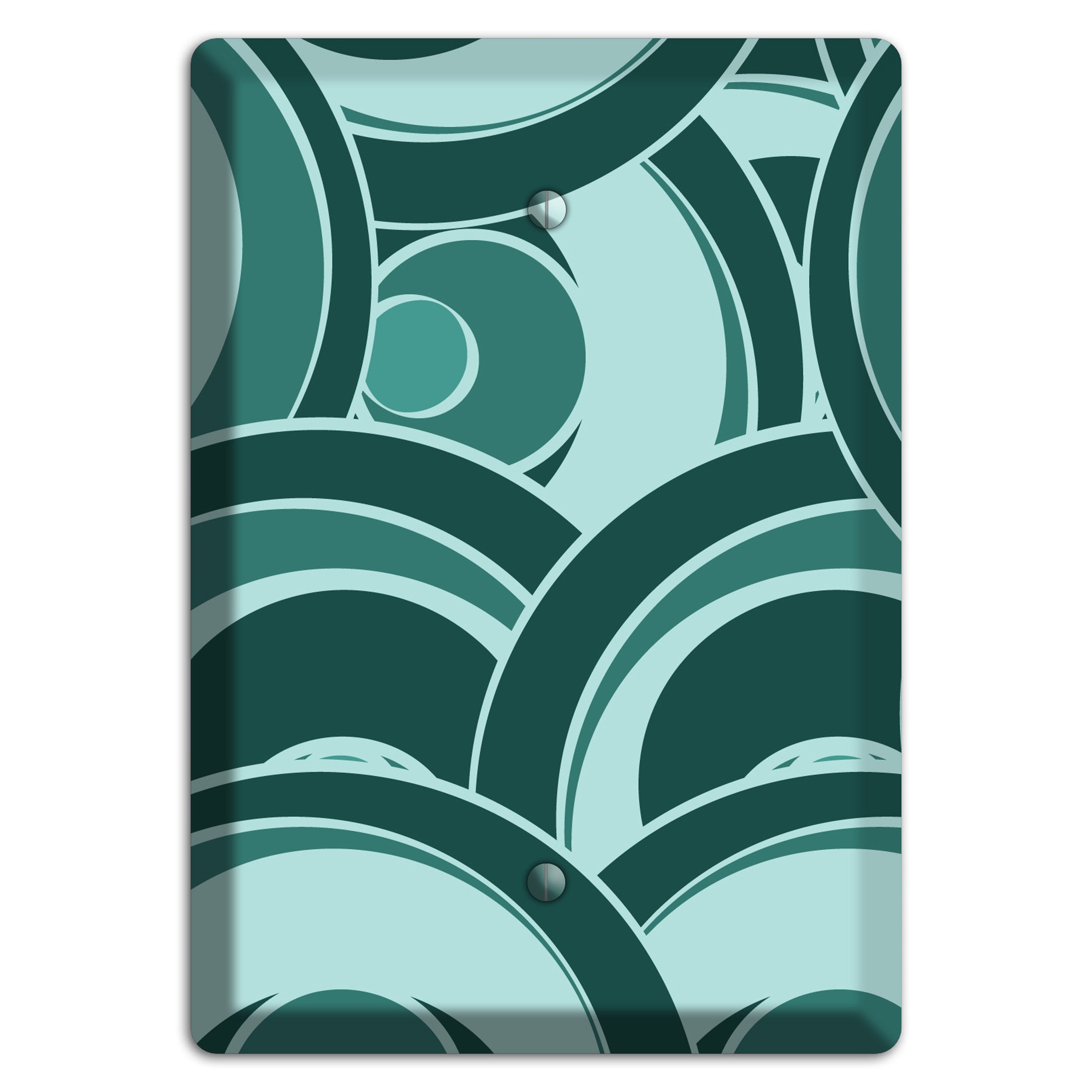 Blue-green Deco Circles Blank Wallplate