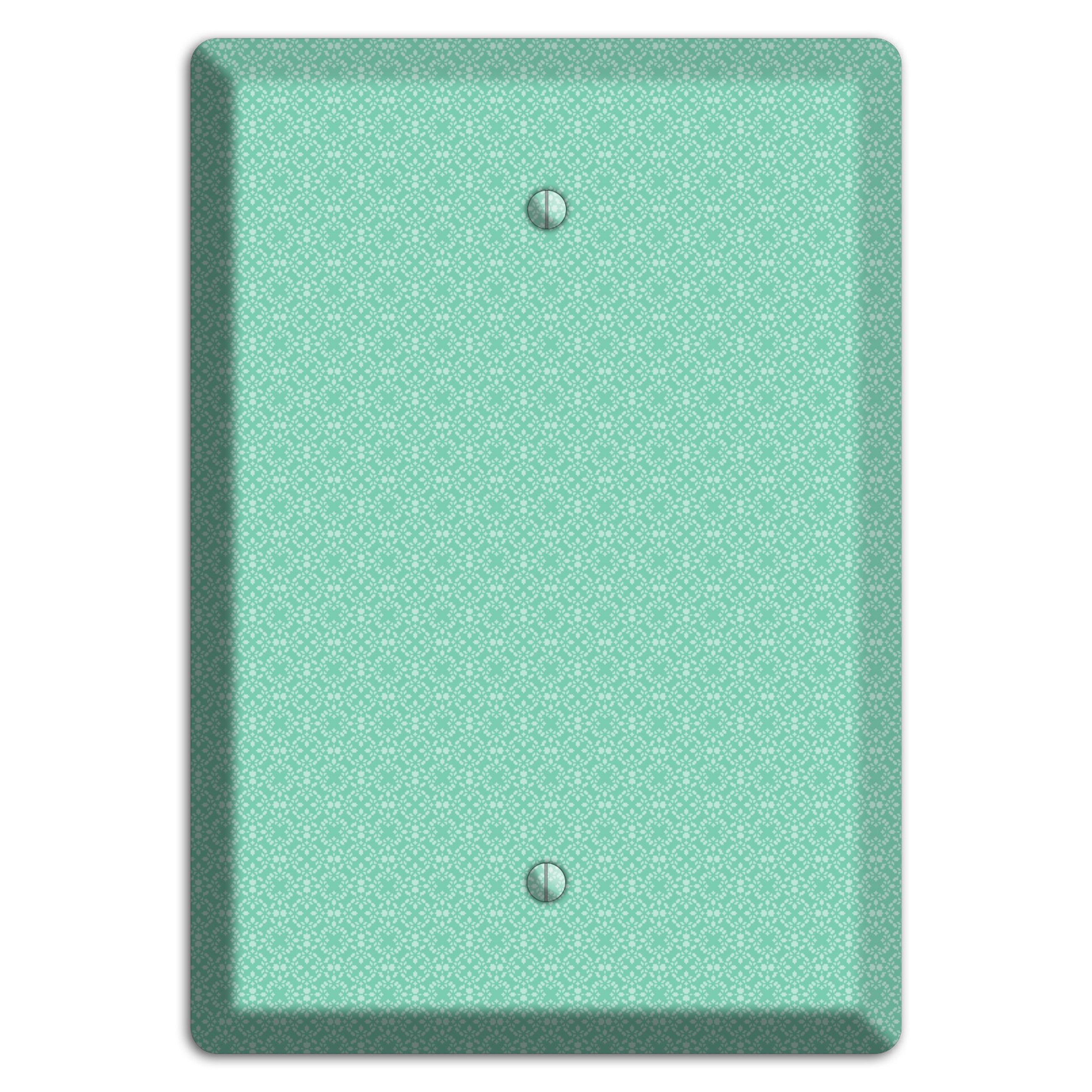 Aqua Calico Cartouche Blank Wallplate