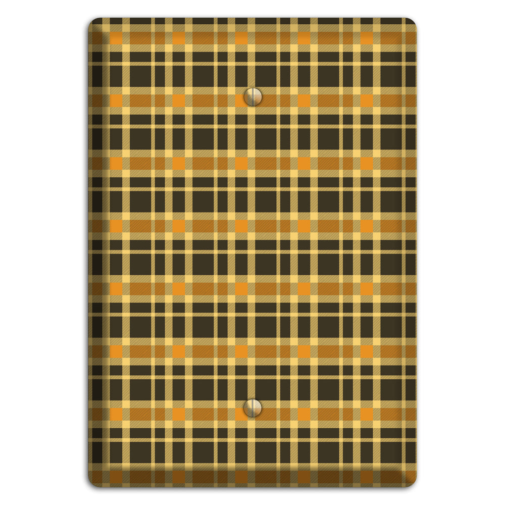 Mustard and Black Plaid Blank Wallplate