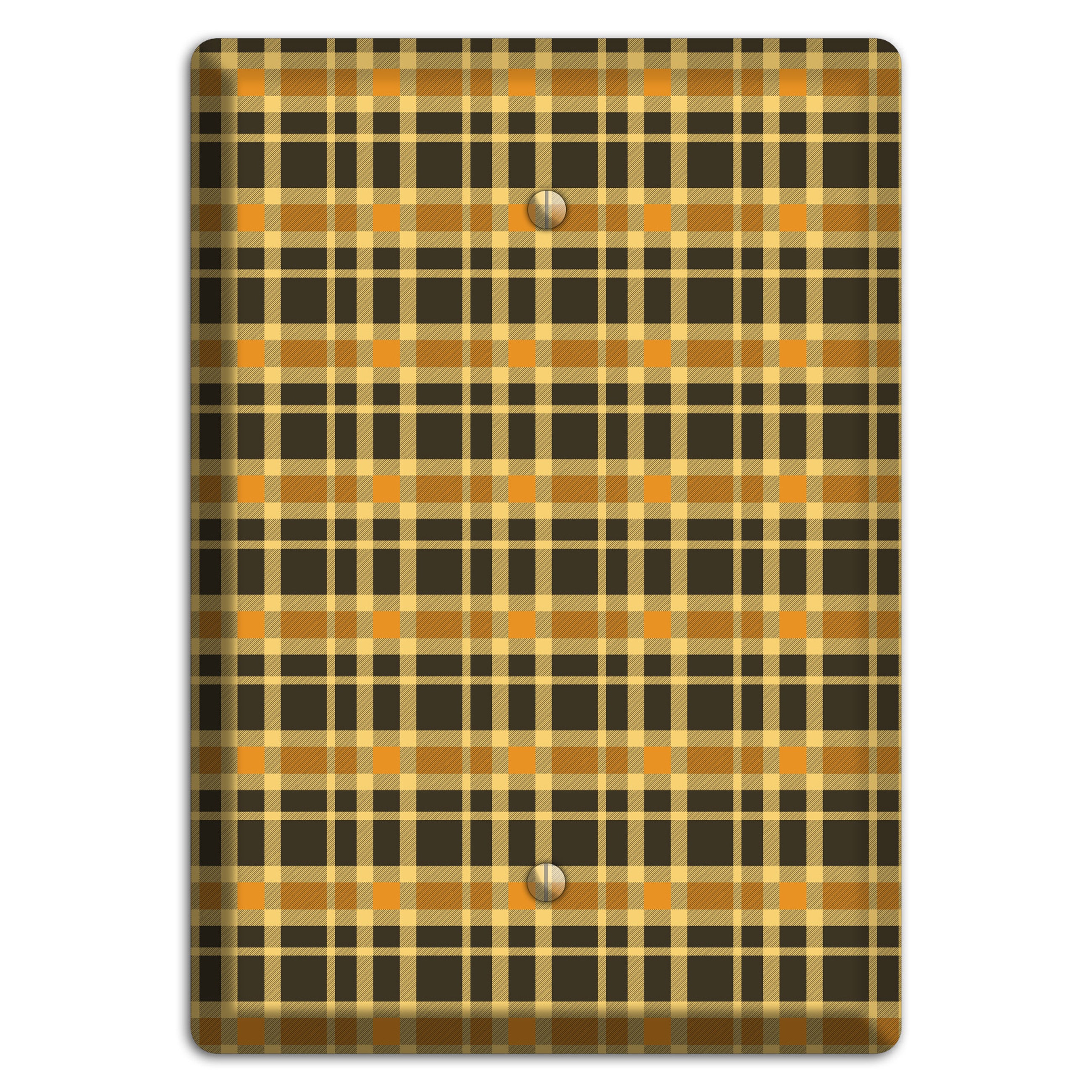 Mustard and Black Plaid Blank Wallplate
