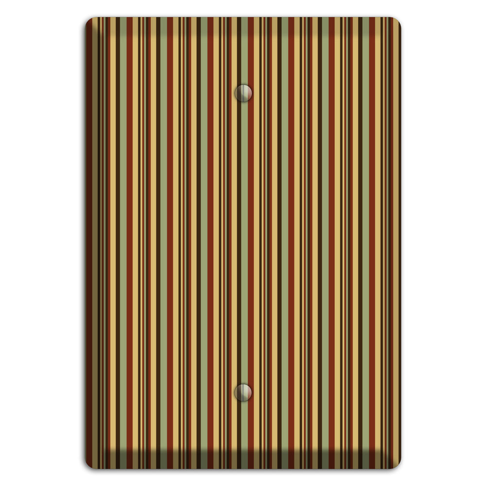 Red and Green Stripes Blank Wallplate
