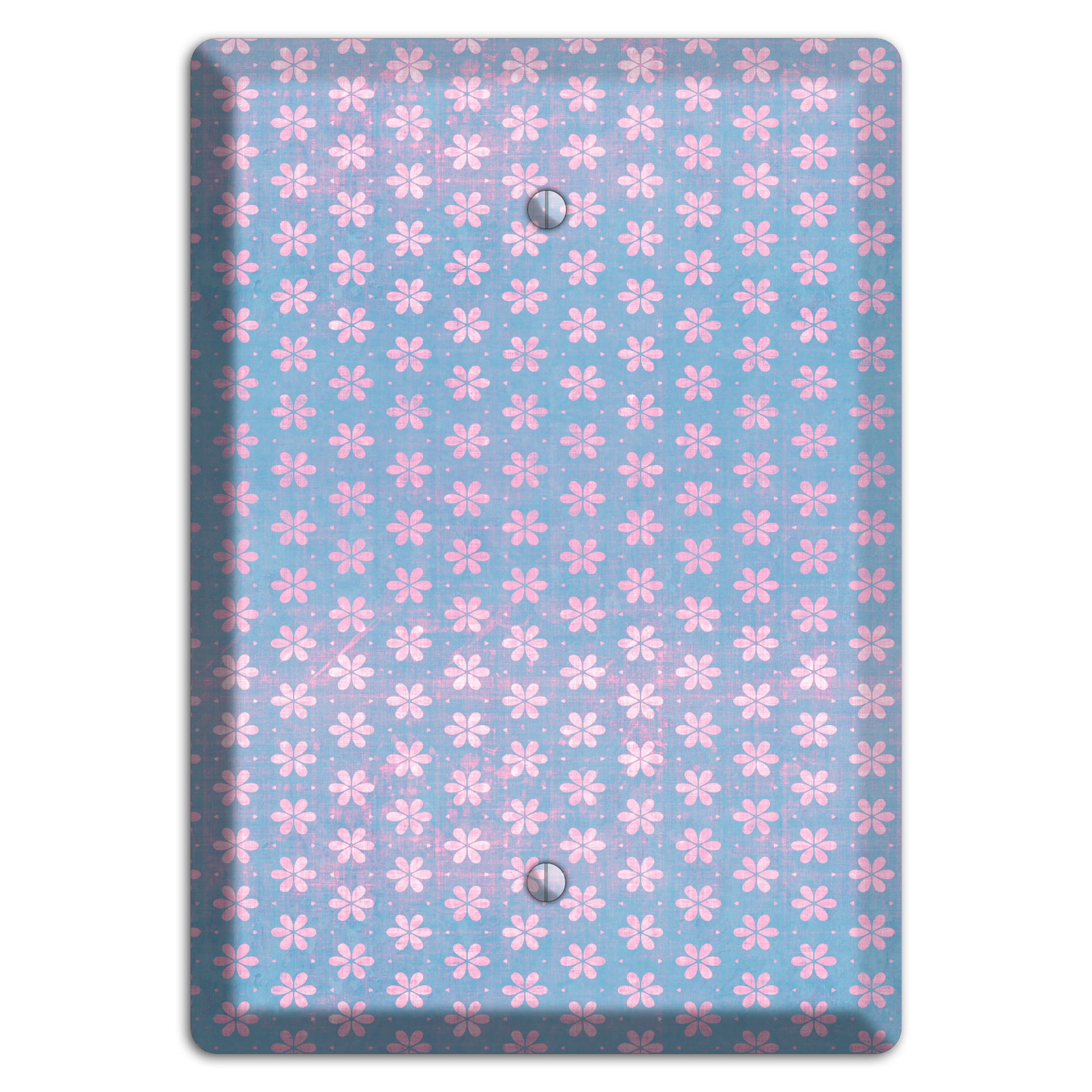Periwinkle Grunge Floral Contour Blank Wallplate