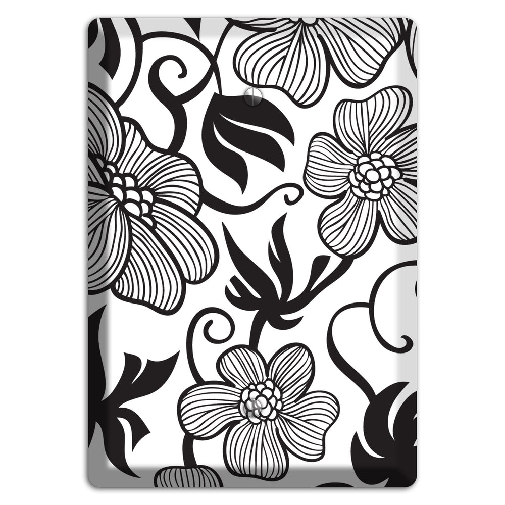 White with Black Tropical Blank Wallplate