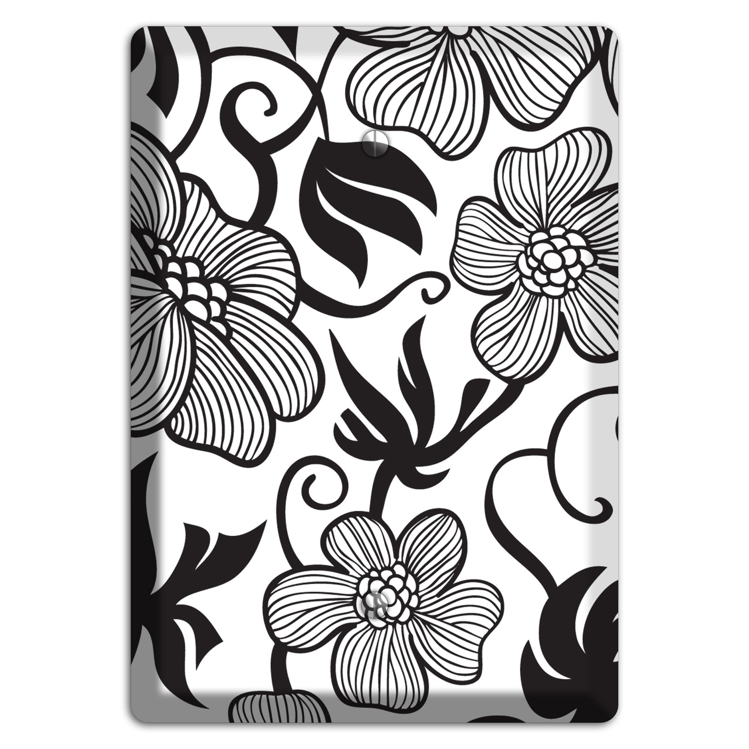 White with Black Tropical Blank Wallplate