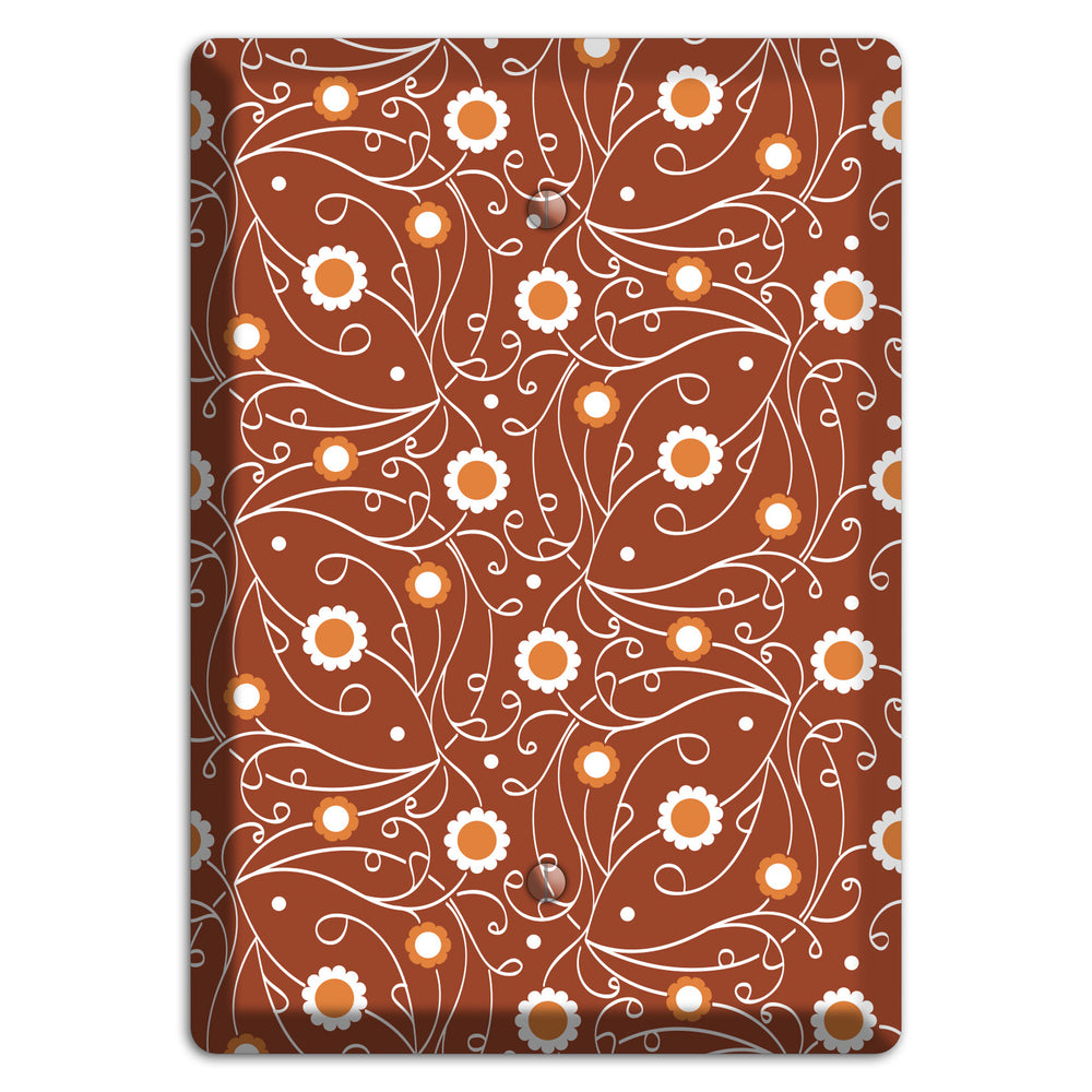 Brown Vine Floral Blank Wallplate