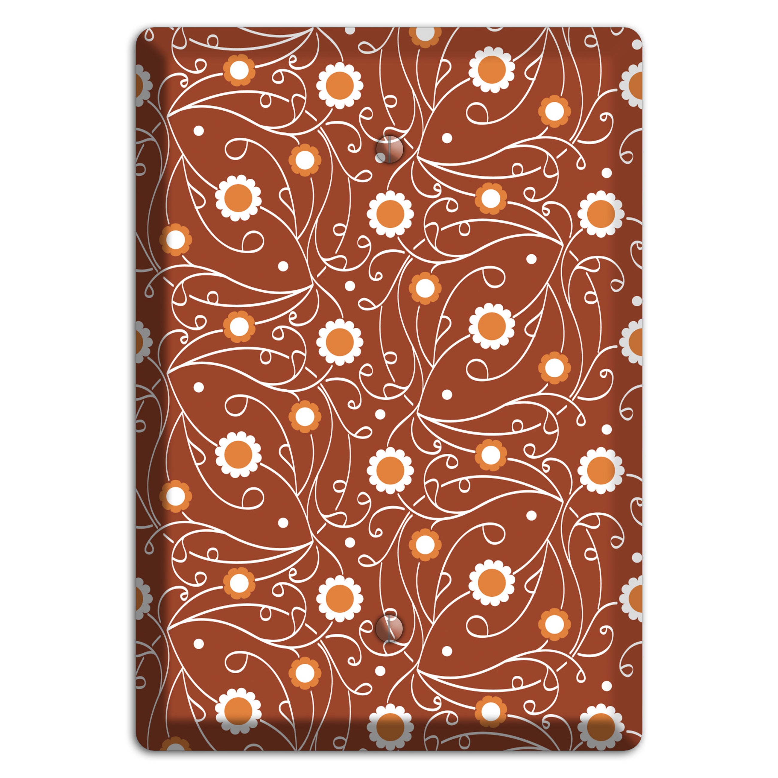 Brown Vine Floral Blank Wallplate