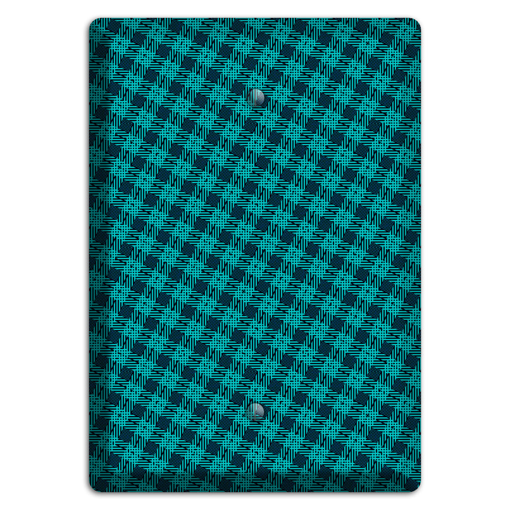 Turquoise Diamond Plaid Blank Wallplate