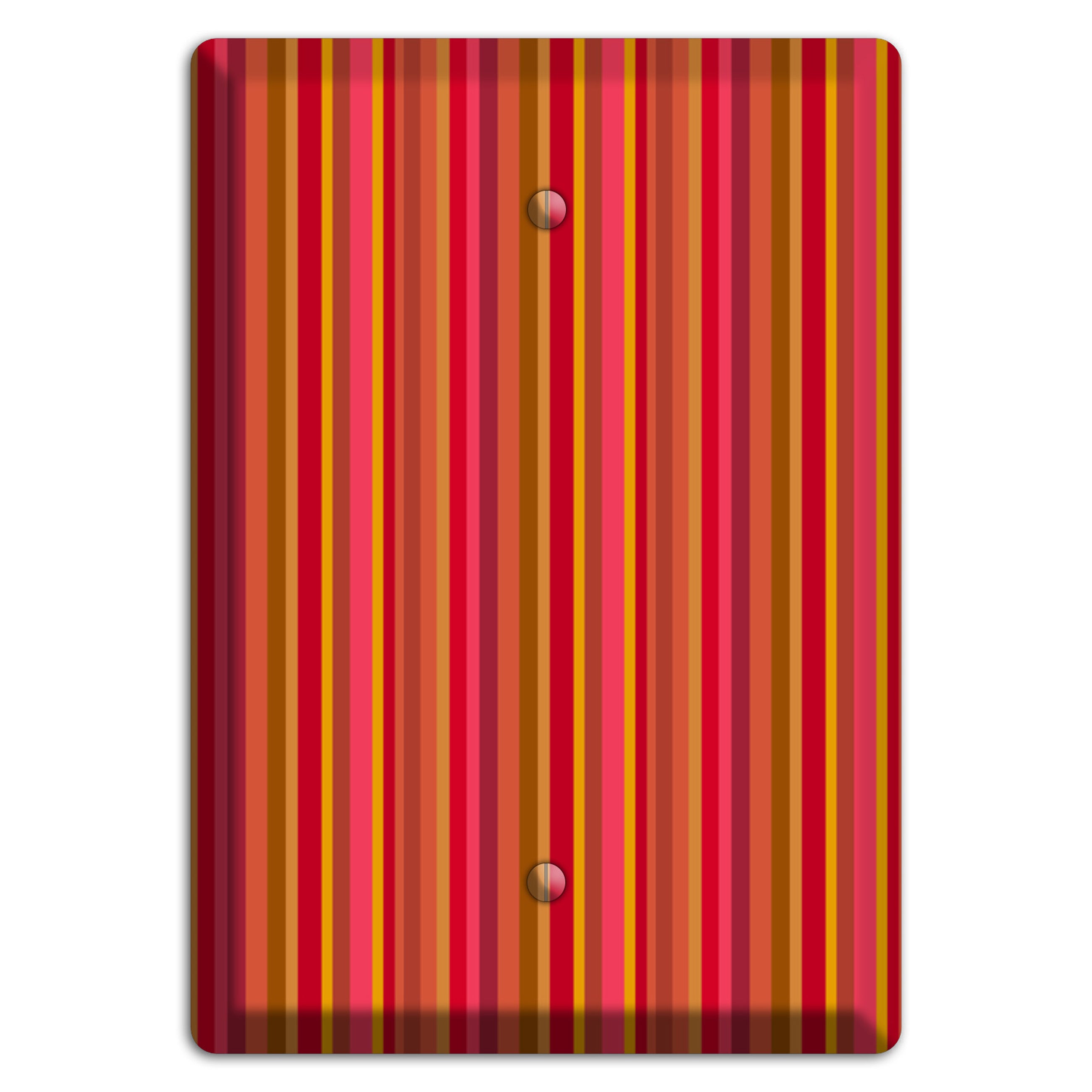 Multi Red Vertical Stripes Blank Wallplate
