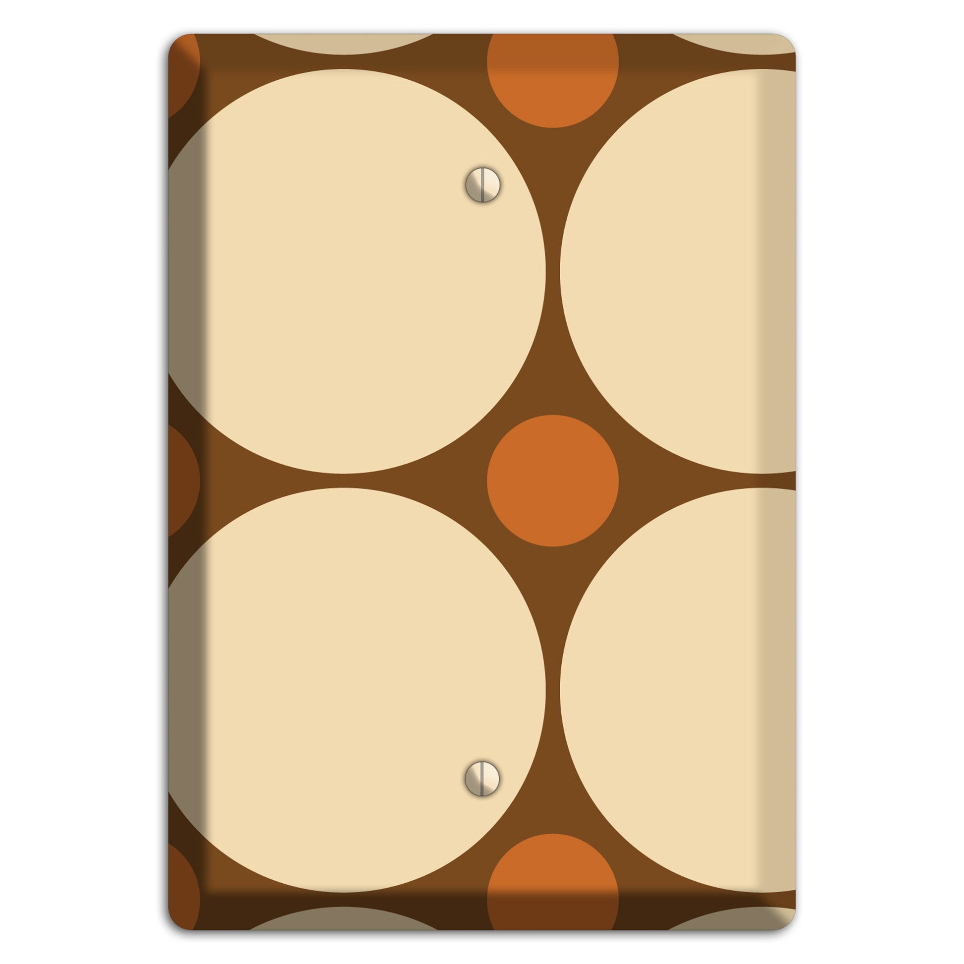 Brown with Beige and Umber Multi Tiled Large Dots Blank Wallplate