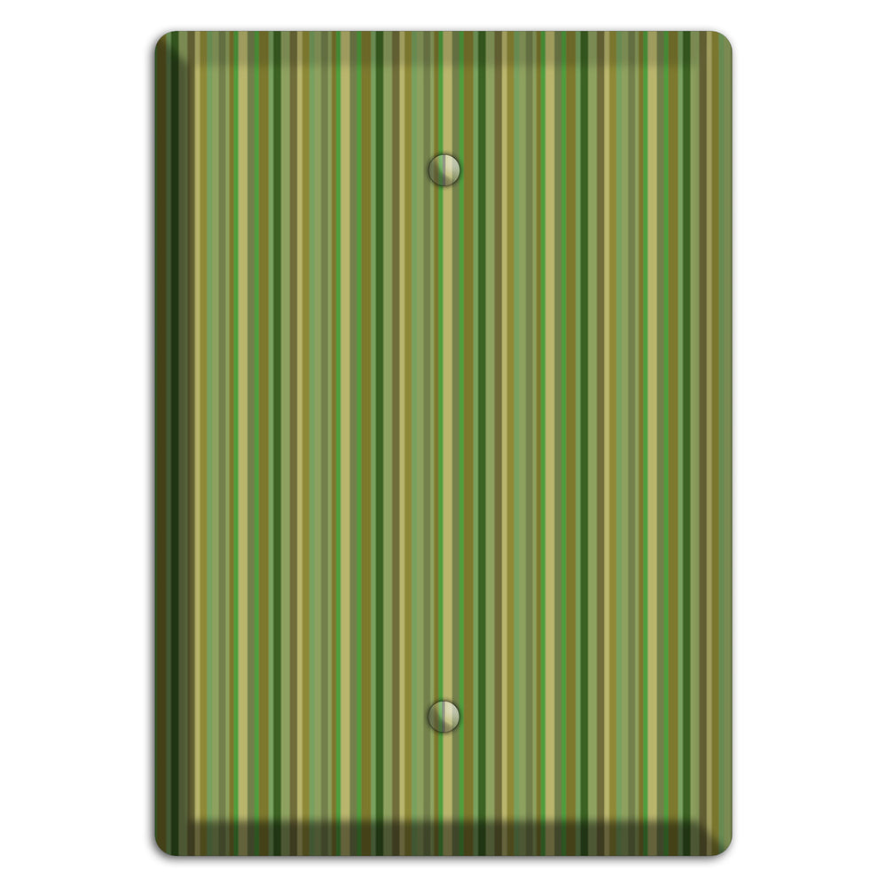 Multi Green Vertical Stripes Blank Wallplate
