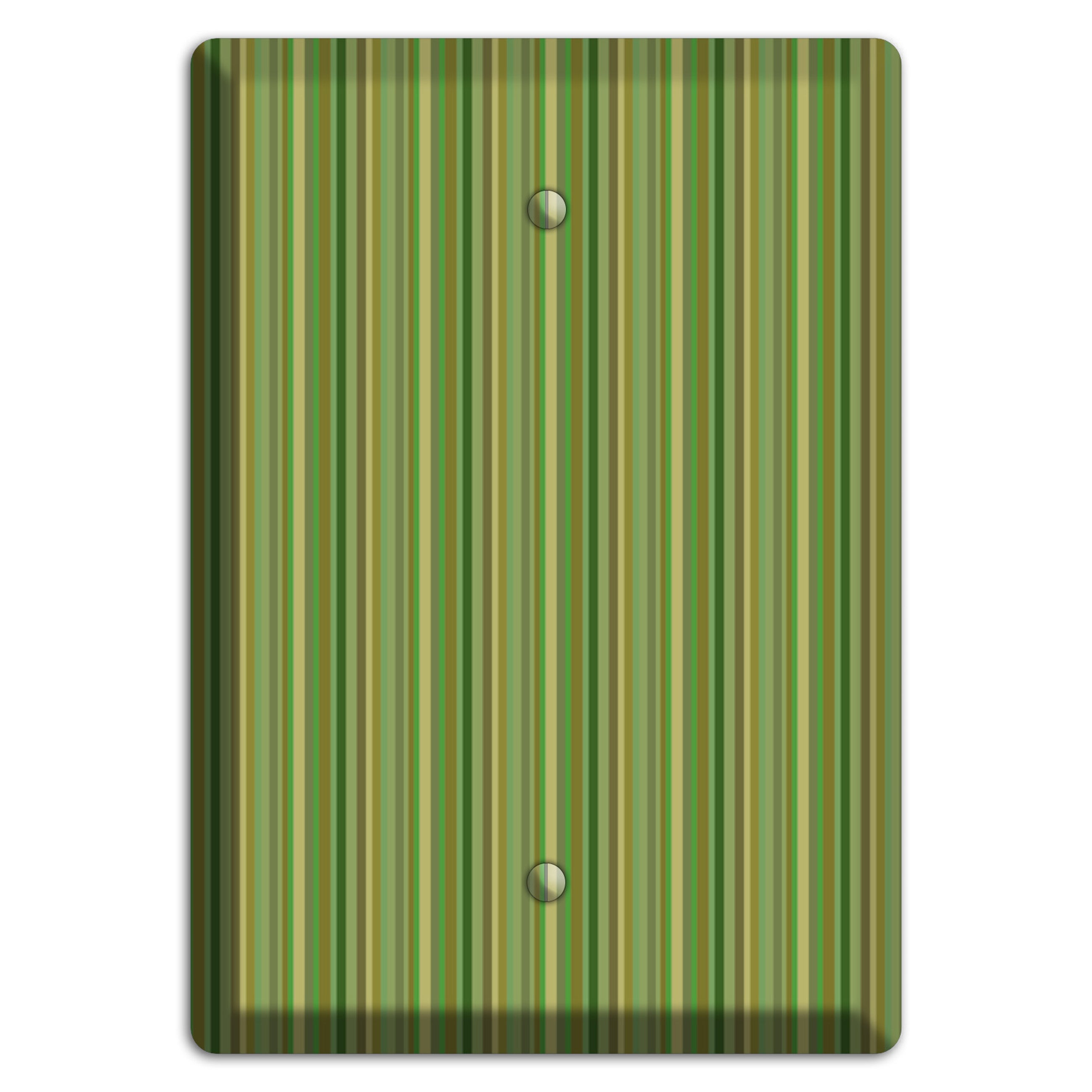 Multi Green Vertical Stripes Blank Wallplate