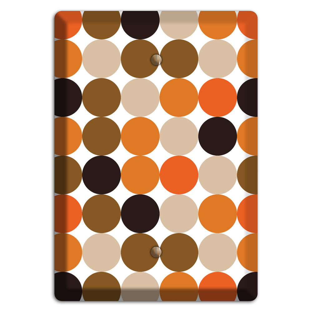 Orange Brown Black Beige Tiled Dots Blank Wallplate