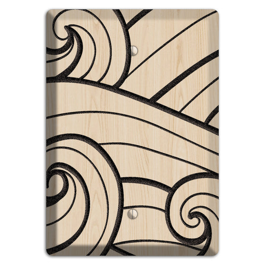 Abstract Curl Wood Lasered Blank Wallplate