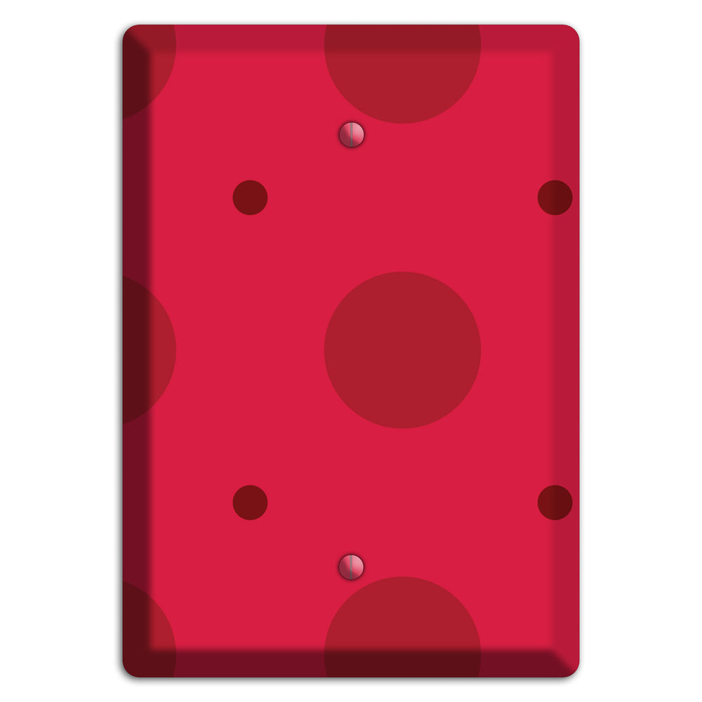 Red with Red Multi Tiled Medium Dots Blank Wallplate