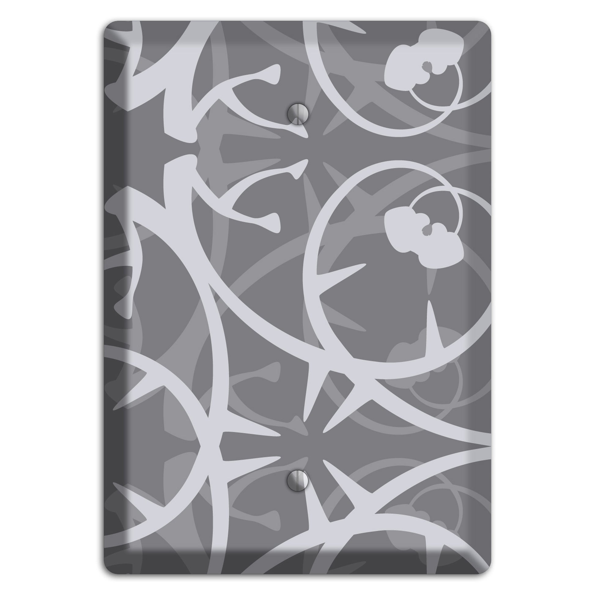 Grey Abstract Swirl Blank Wallplate