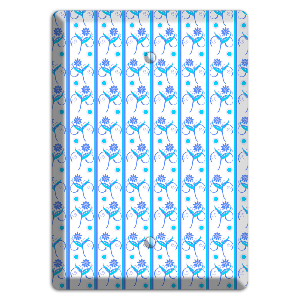 Blue Floral Pattern Blank Wallplate