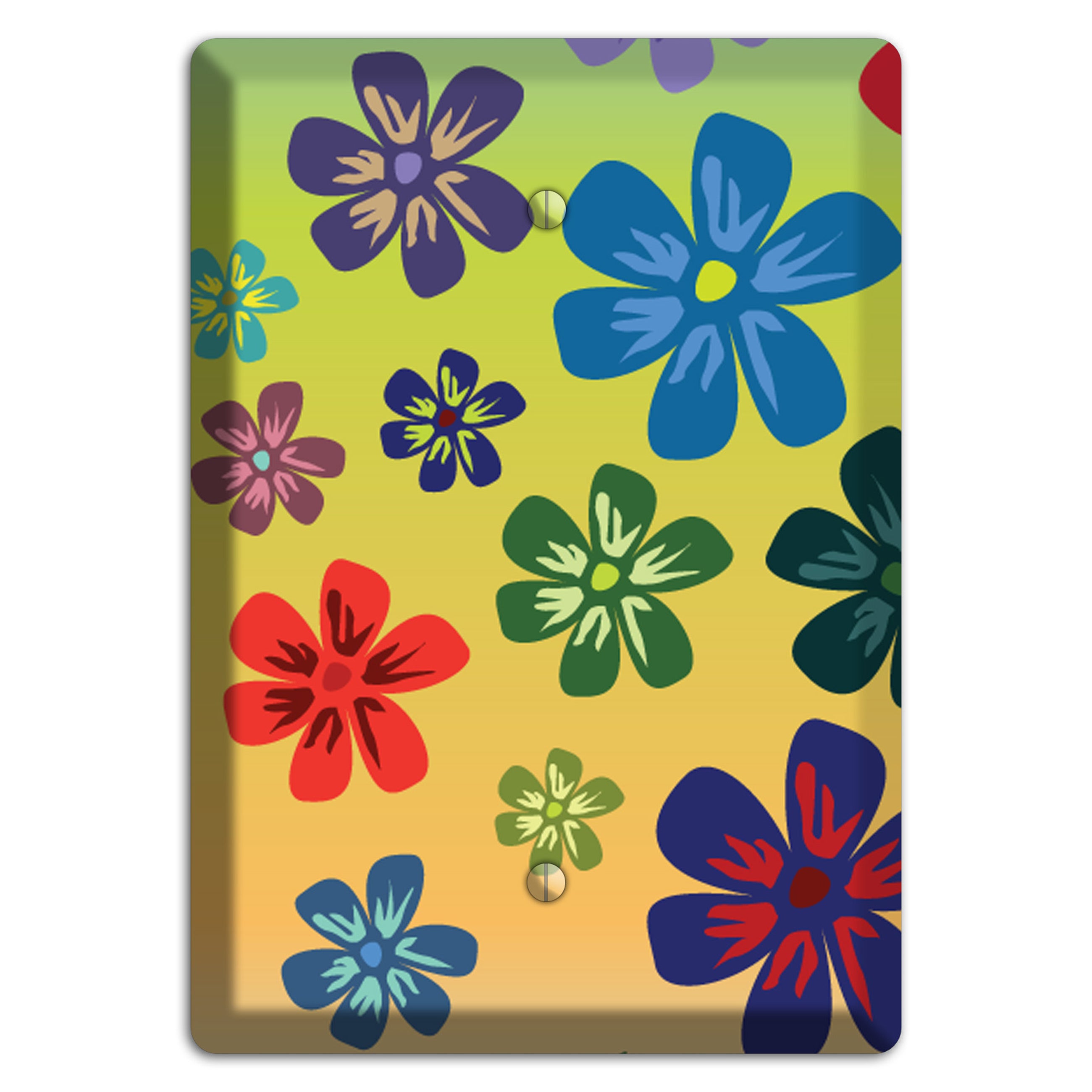 Black Flowers Blank Wallplate