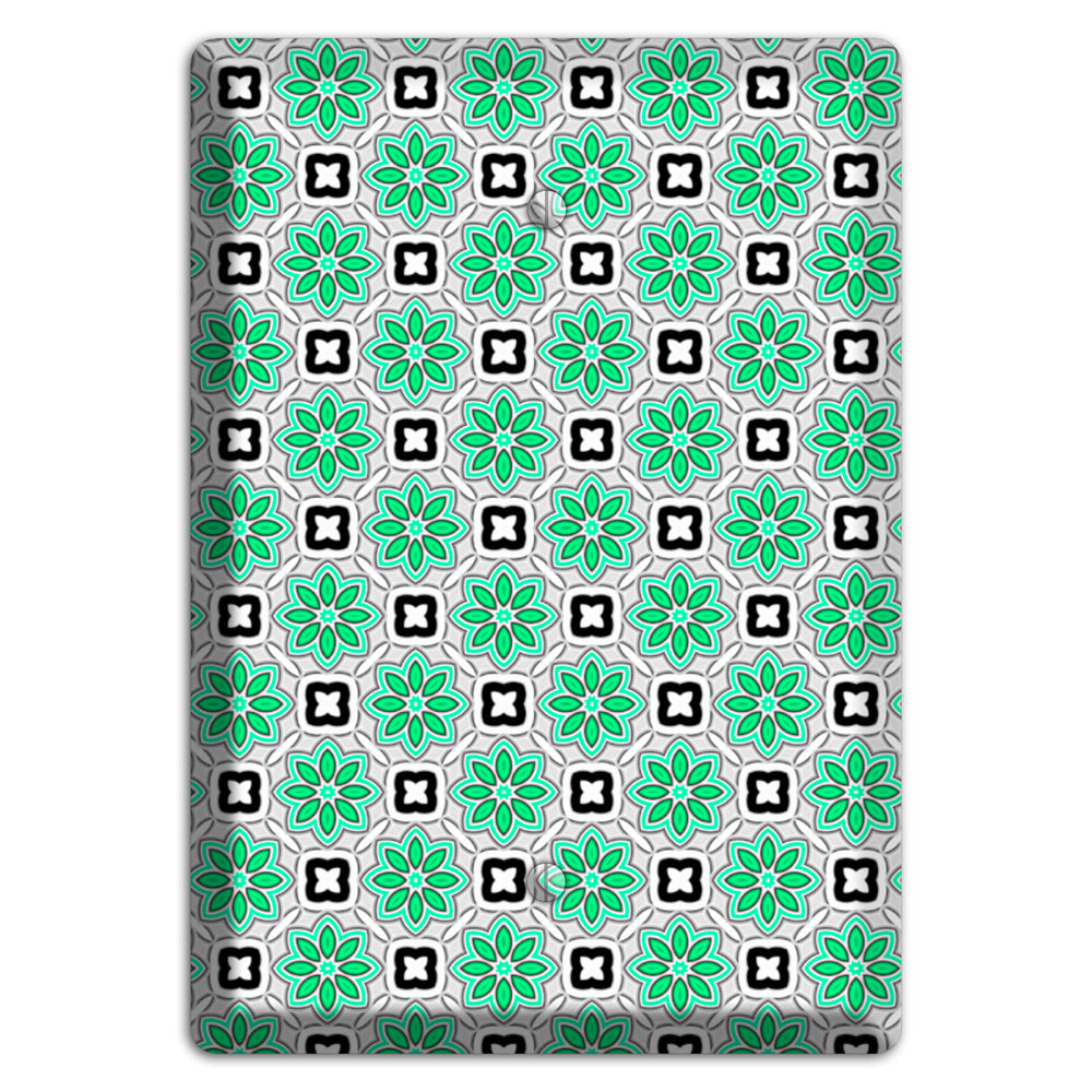 Green and Black Foulard Blank Wallplate