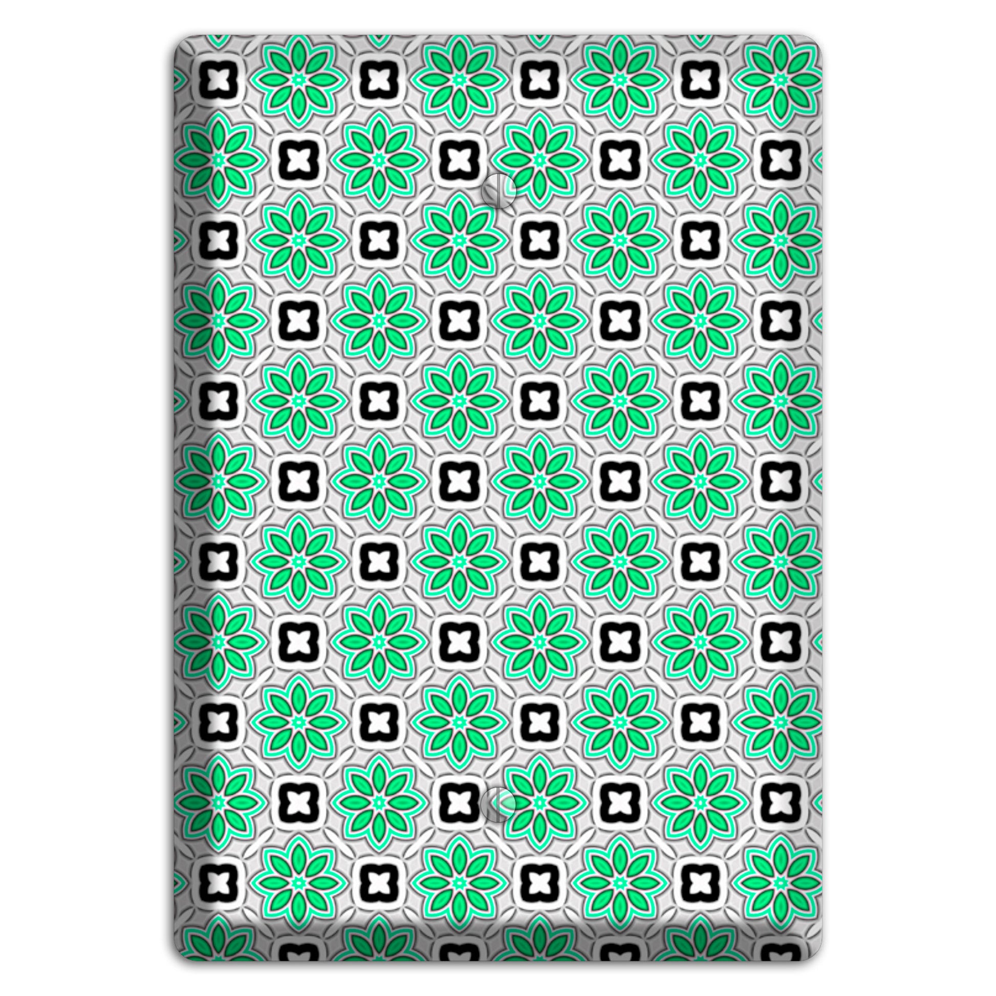 Green and Black Foulard Blank Wallplate