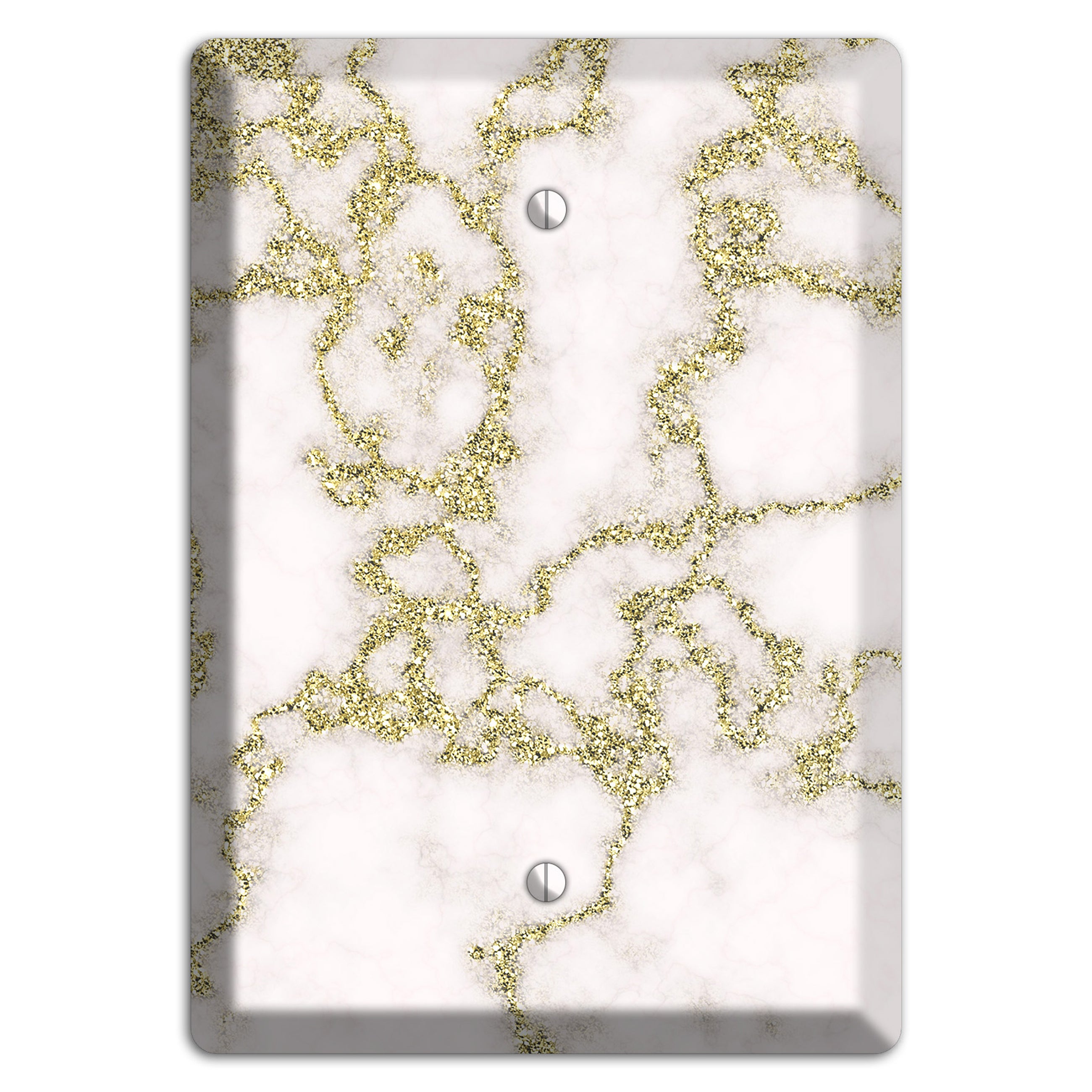 White and Gold Marble Shatter Blank Wallplate