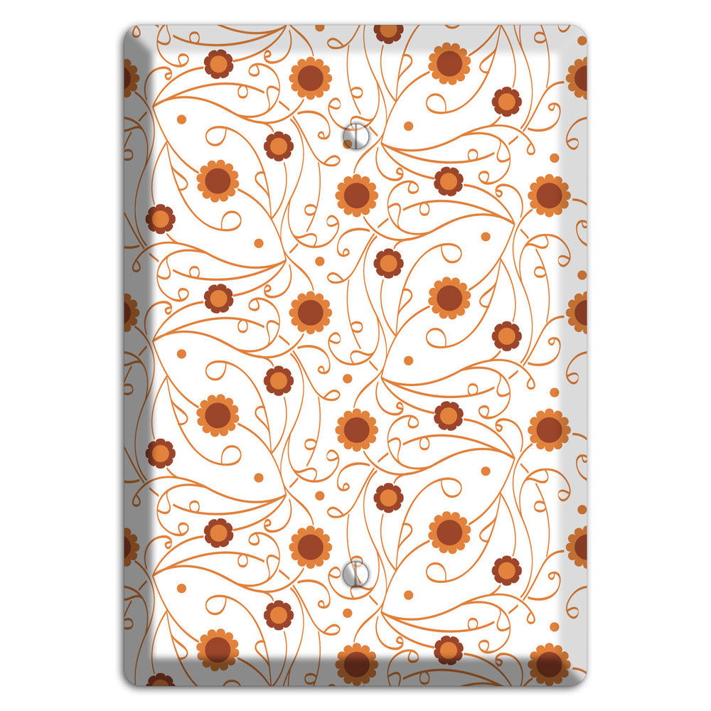 White Vine Floral Blank Wallplate