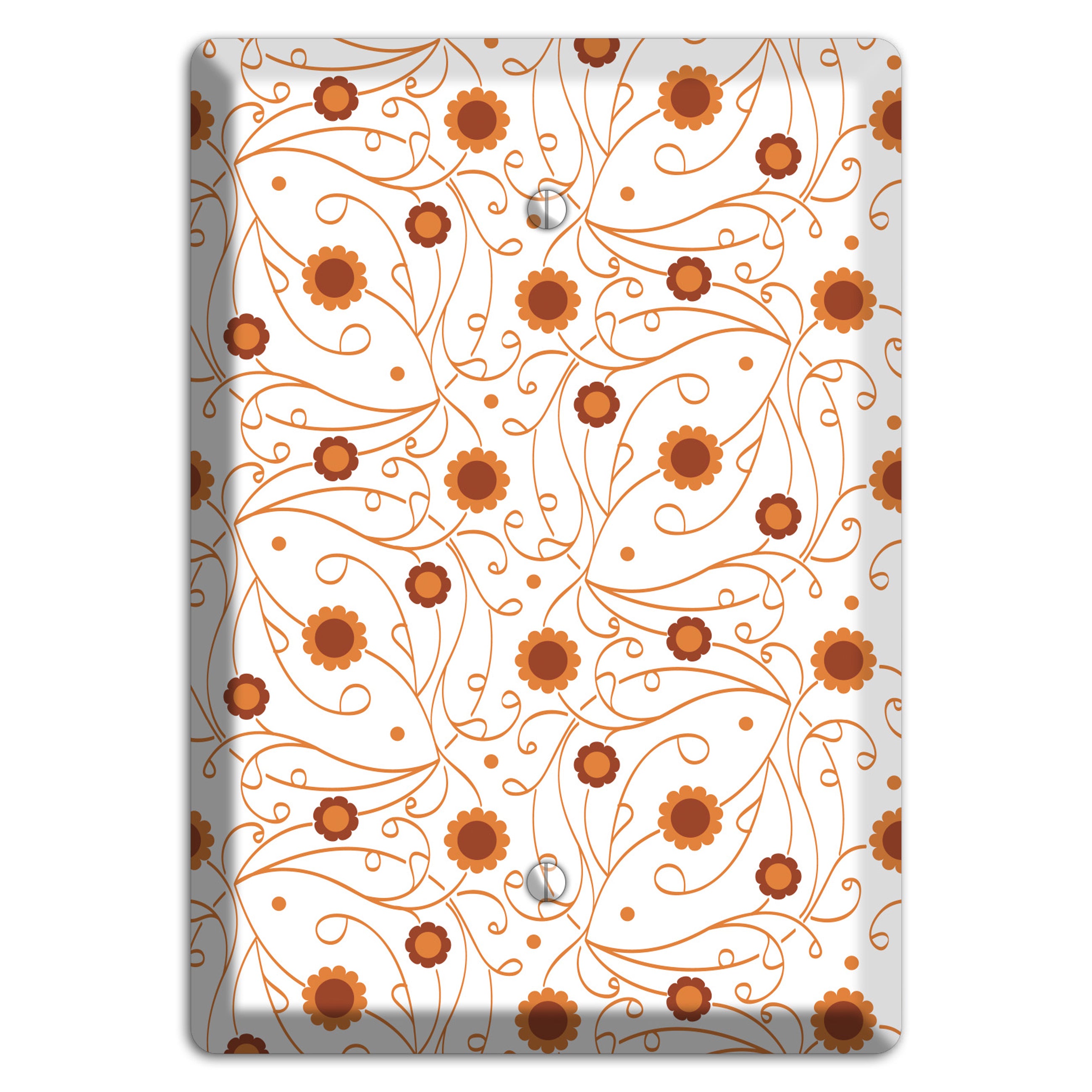 White Vine Floral Blank Wallplate