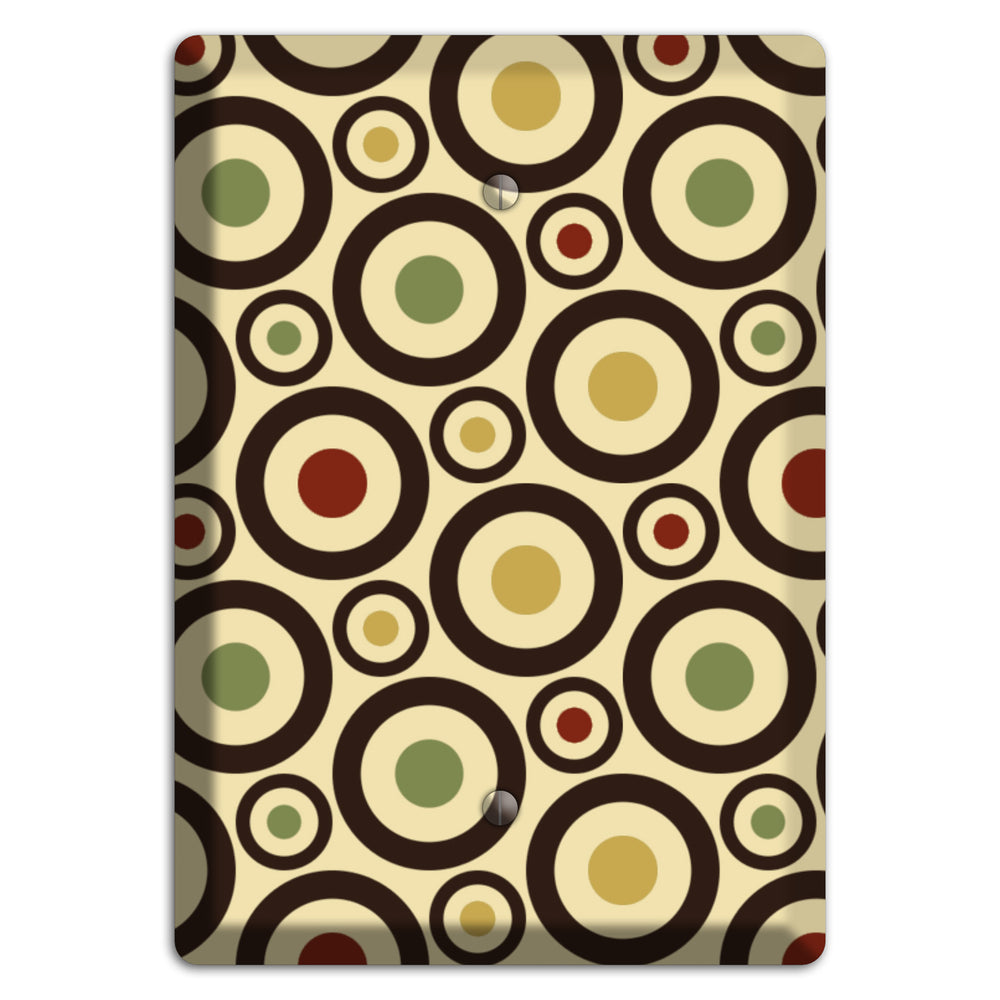 Beige with Olive Mustard Maroon Retro Bullseye Blank Wallplate