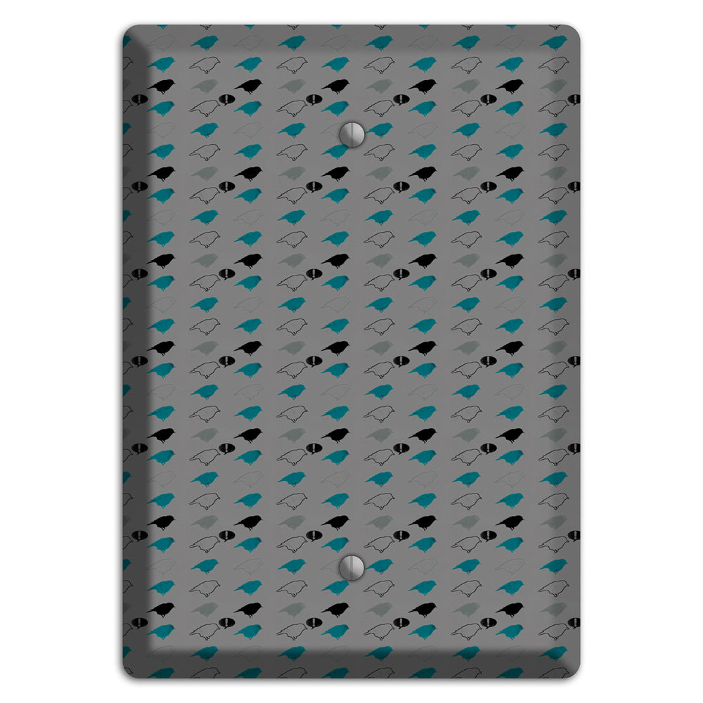 Grey with Small Green Birds 3 Blank Wallplate