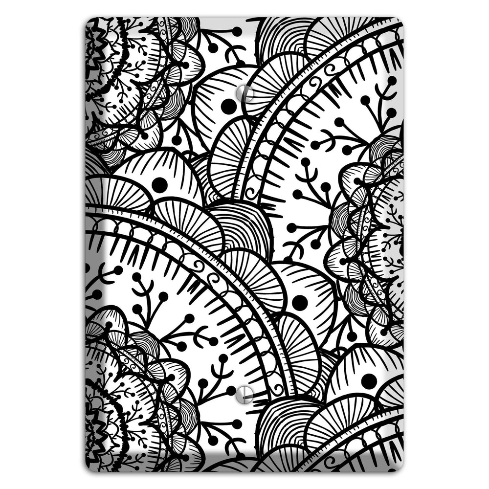 Mandala Black and White Style Q Cover Plates Blank Wallplate