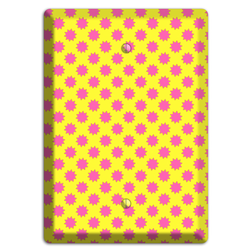 Yellow with Pink Burst Blank Wallplate