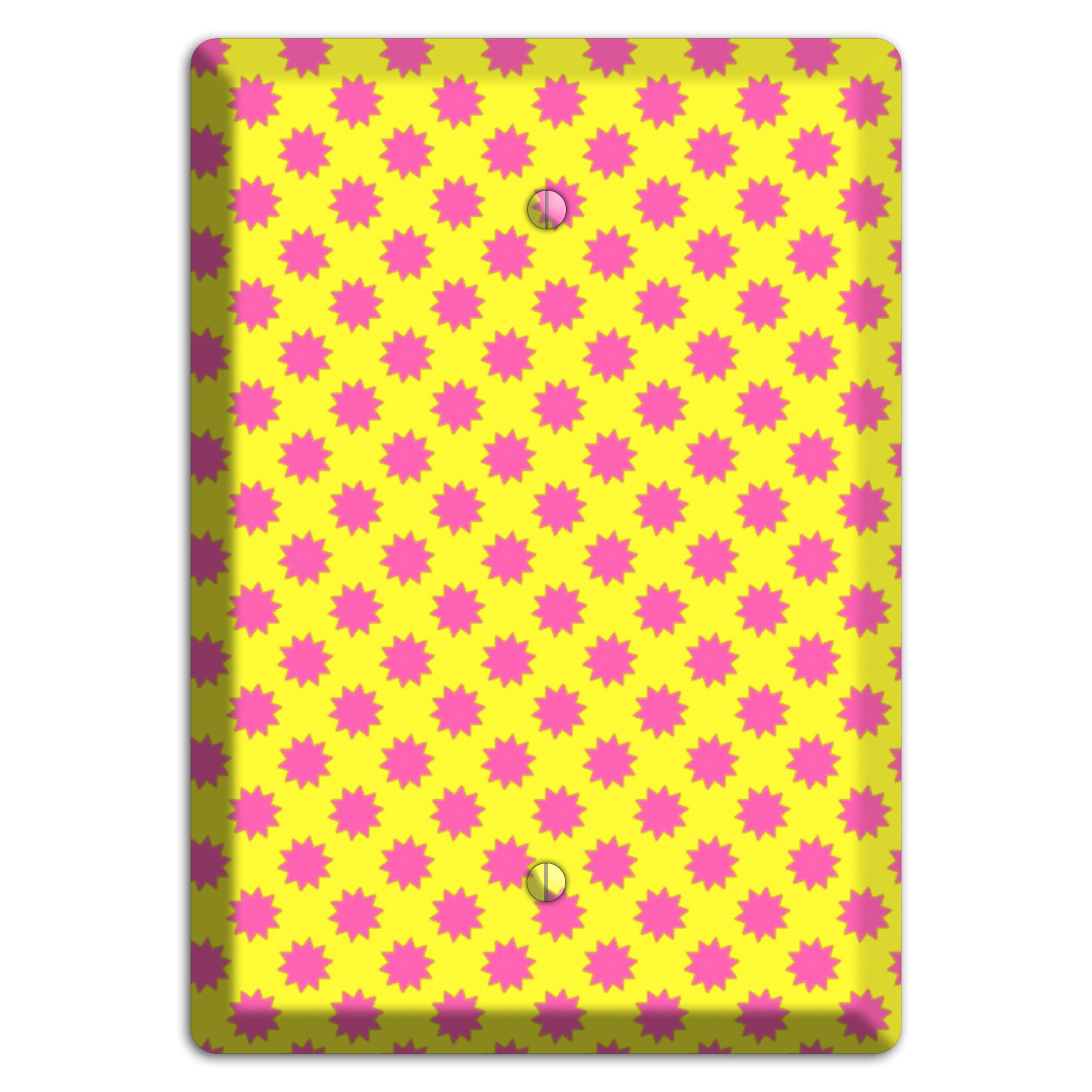 Yellow with Pink Burst Blank Wallplate