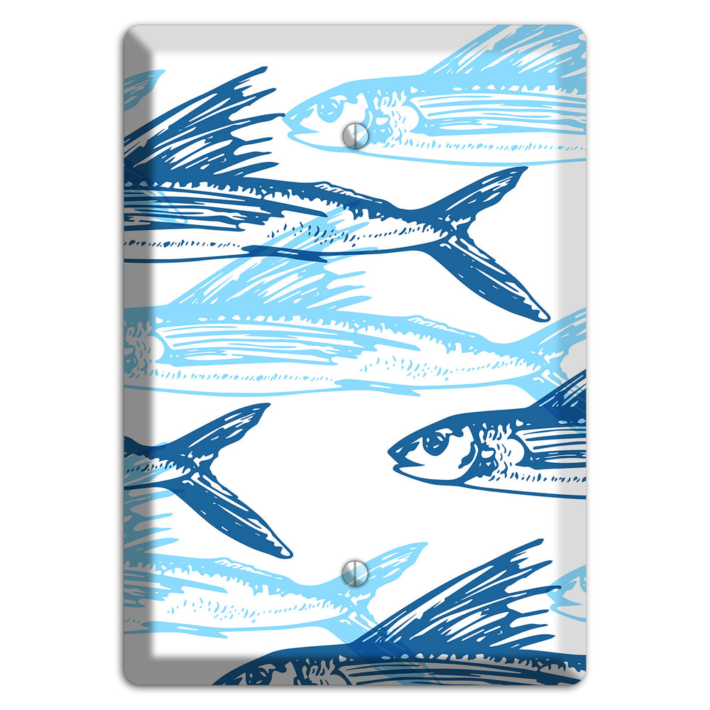 Multi-Blue Fish Blank Wallplate
