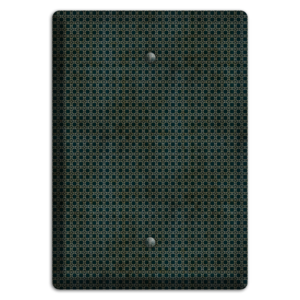 Dark Green Grunge Tiny Arabesque Blank Wallplate