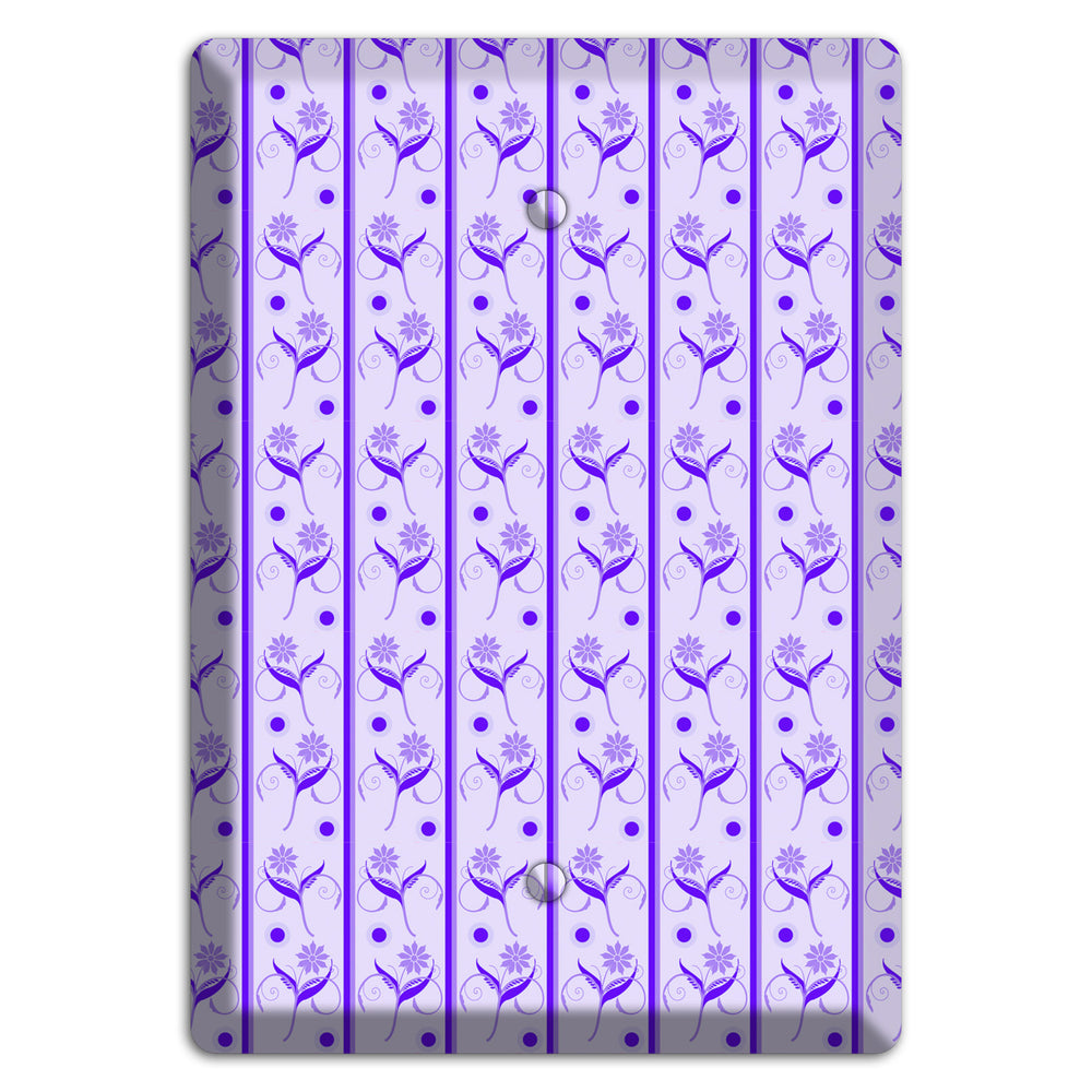 Purple Floral Pattern Blank Wallplate