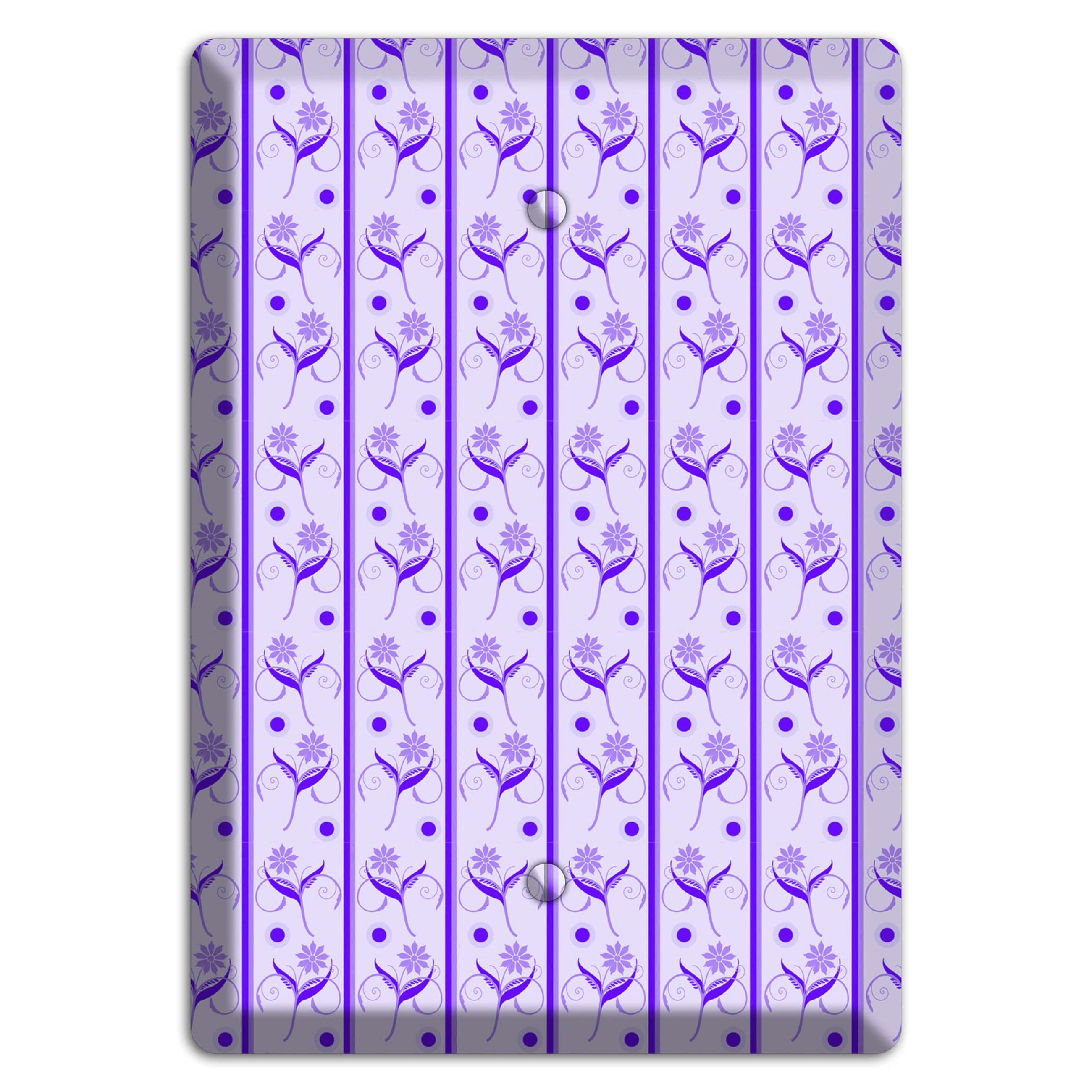Purple Floral Pattern Blank Wallplate