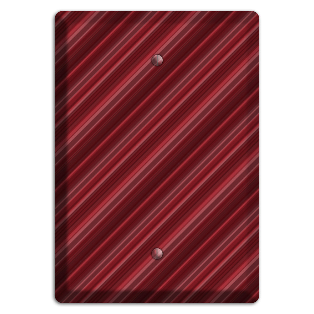 Burgundy Multi Angled Stripes Blank Wallplate