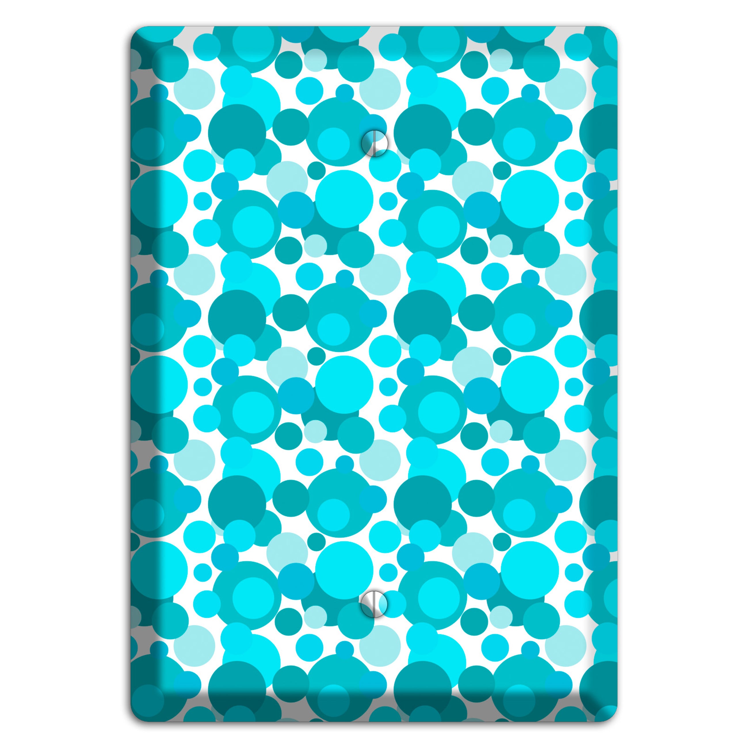 Multi Turquoise Bubble Dots Blank Wallplate