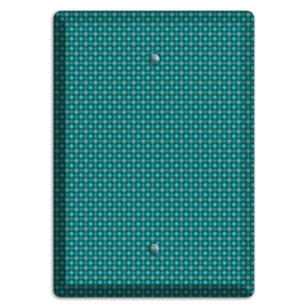 Multi Turquoise Checkered Concentric Circles Blank Wallplate