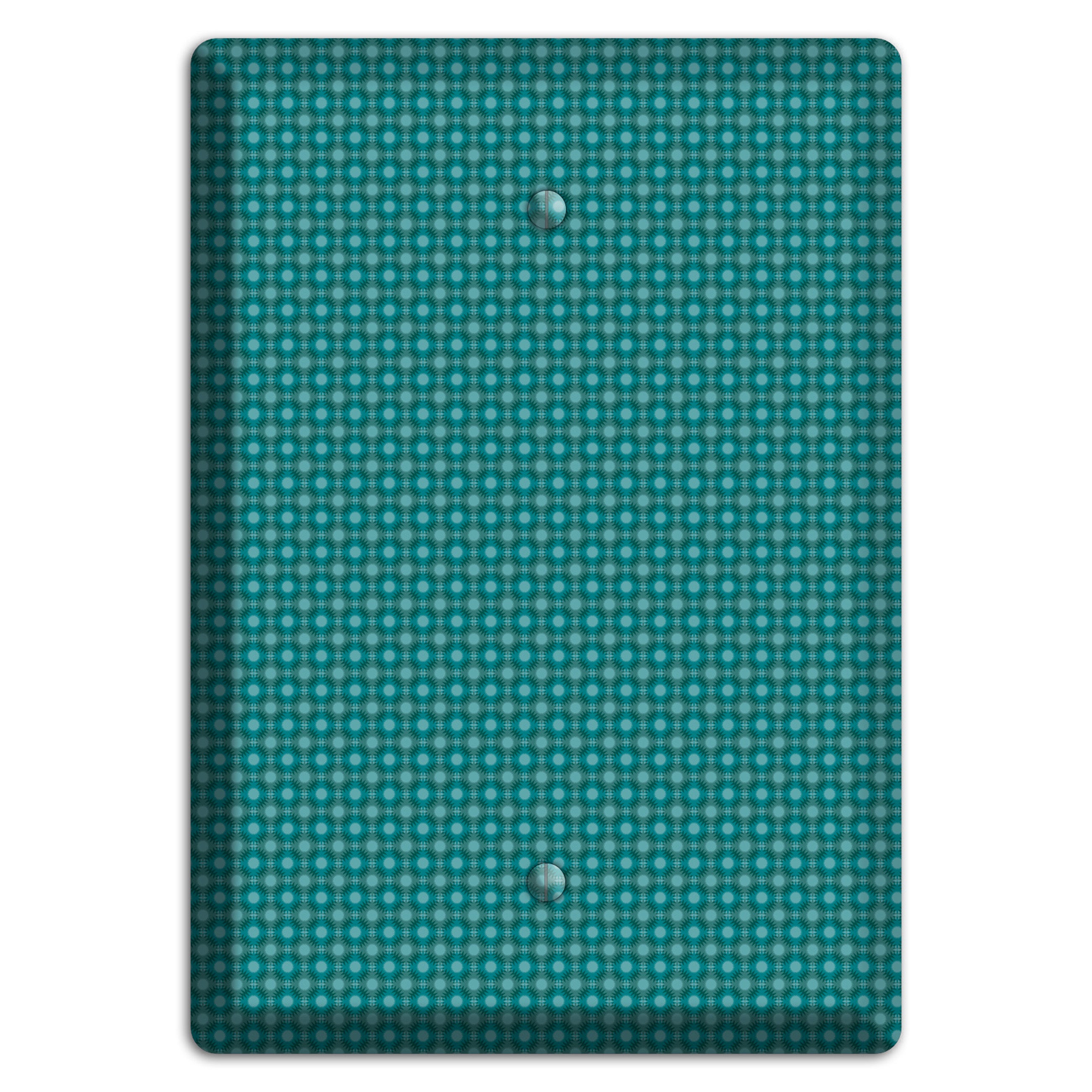 Multi Turquoise Checkered Concentric Circles Blank Wallplate