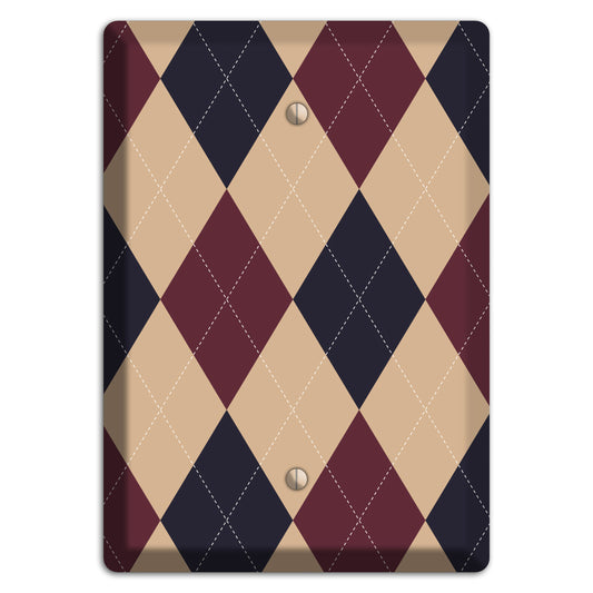 Brown and Tan Argyle Blank Wallplate