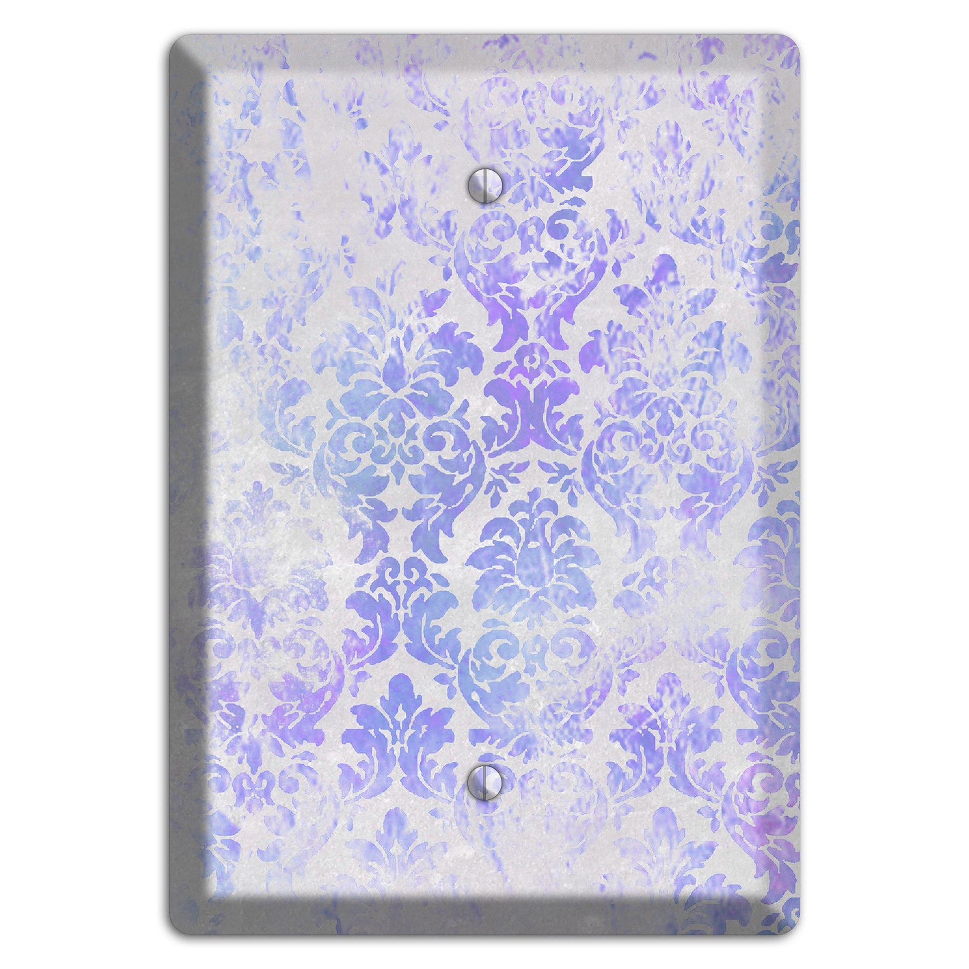 Periwinkle Gray Whimsical Damask Blank Wallplate