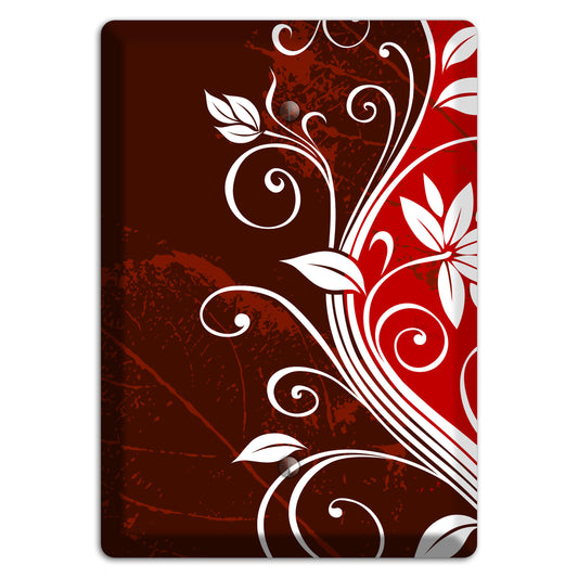 Burgundy and Red Deco Floral Blank Wallplate